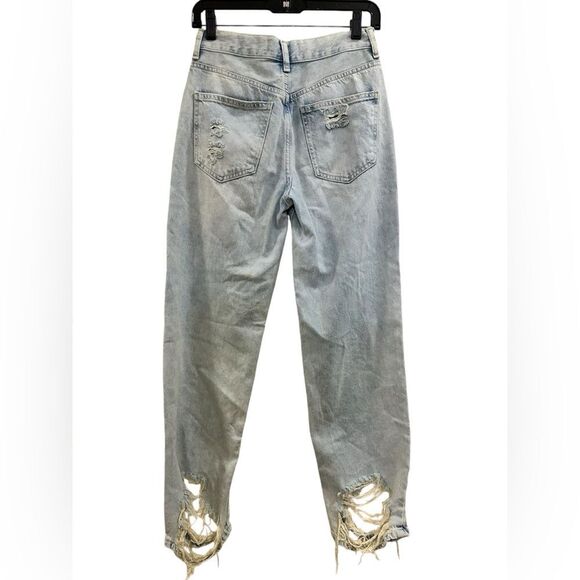 We the Free high Rise relaxed fit Distressed Jeans, Raw Hem, light wash size 25 - Picture 5 of 7